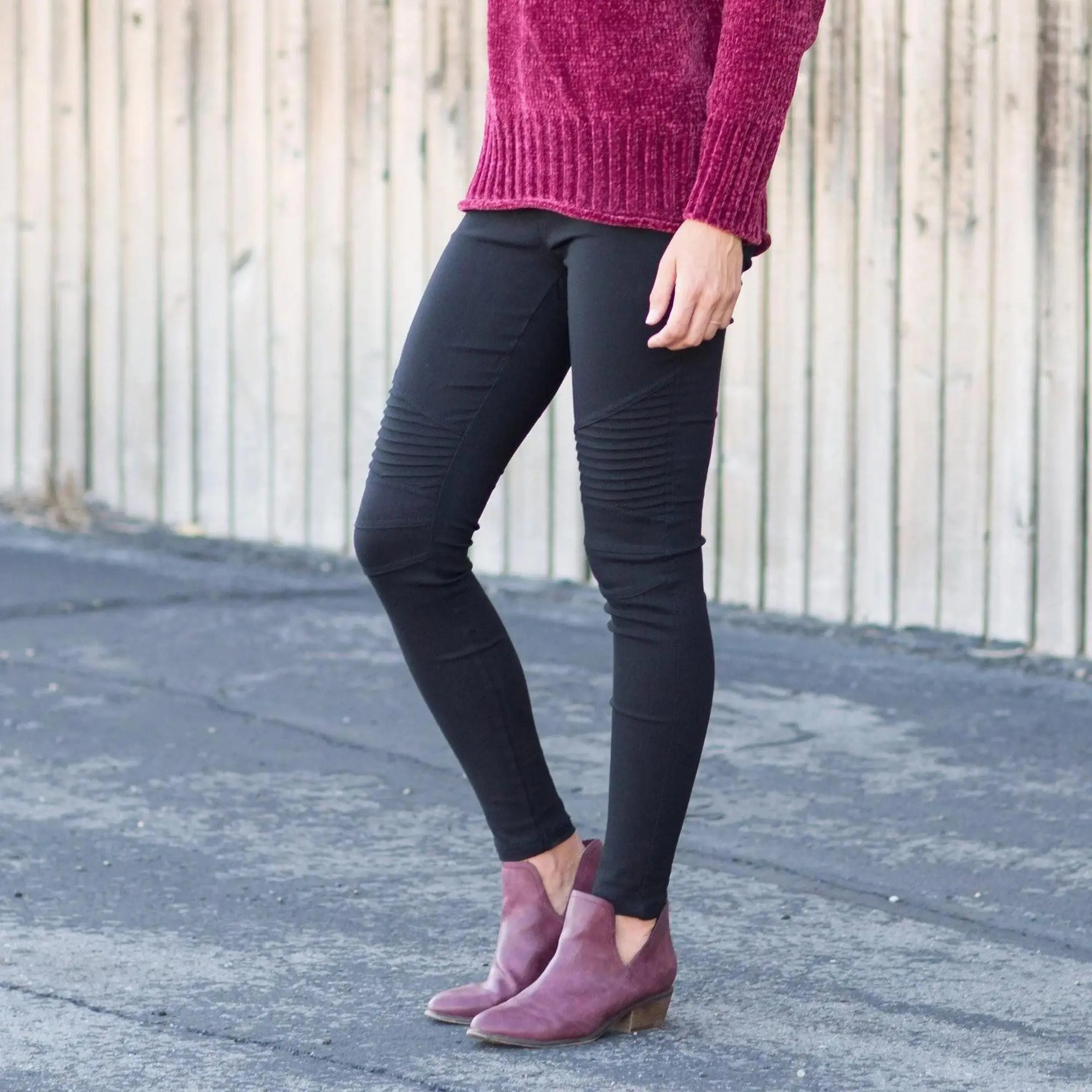 Moto Jeggings By Truly Contagious Women Elastic Waistband