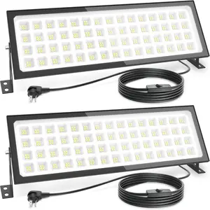 2 Pack Linkable LED Shop Lights - Super Bright 200W 28000LM  Plug-in Garage Light w/ 9.84ft  and , 6000K Bay Lighting for Garage, Workshop, Warehouse