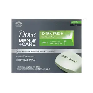 Pack of 12* Dove Men+Care 3 In 1 Bar Cleanser For Body, Face, And Shaving Extra Fresh Body And Facial Cleanser More Moisturizing Than Bar Soap To Clean And Hydrate Skin 3.75 Ounce Body Care Scent