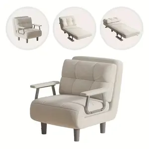 (Flash Sale Indoor Furniture) 3-in-1 Convertible Sofa Bed Couch - 5-Position Adjustable Recliner, Corduroy Fabric, Foldable Guest Bed - Suitable for Apartments, Home Offices