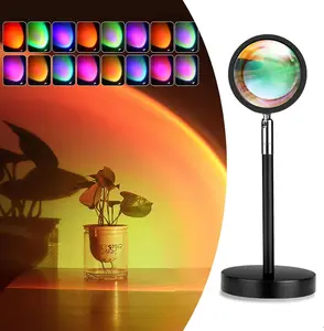 Sunset Lamp Projector Rainbow Projection Lamp Romantic LED Sunset Projection Light for Party Photo Vlog Background Bedroom