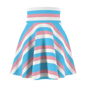 Transgender Pride Skirt - LGBTQIA+ Pride Month Clothes Flared Skater Skirt - Adorable Cute Trans Pride Flowy Skirt