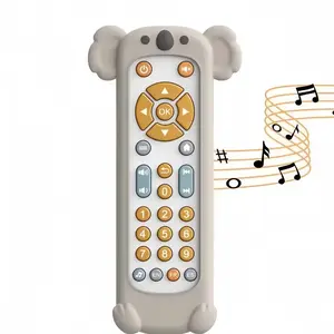 Baby Koala Remote Control Teething Toy, Sensory Teether, Multilingual Music Early Education, BPA-Free Silicone, Suitable for Babies over 6 Months, Requires 2 AAA Batteries