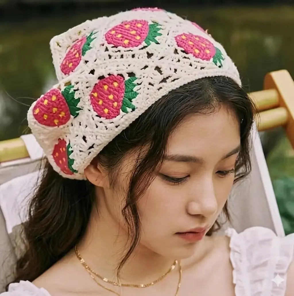 Perverze Scalloped Crochet Headdressニット帽 crochet head wrap - TikTok Shop