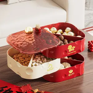 Rotating Fruit Tray Creative Cheese Multi-Layer Candy Box, Living Room Coffee Table Nut Snack Dessert Dry Fruits Storage Box, Food Storage Containers