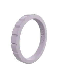 Women's Stackable Step Silicone Ring - Amethyst