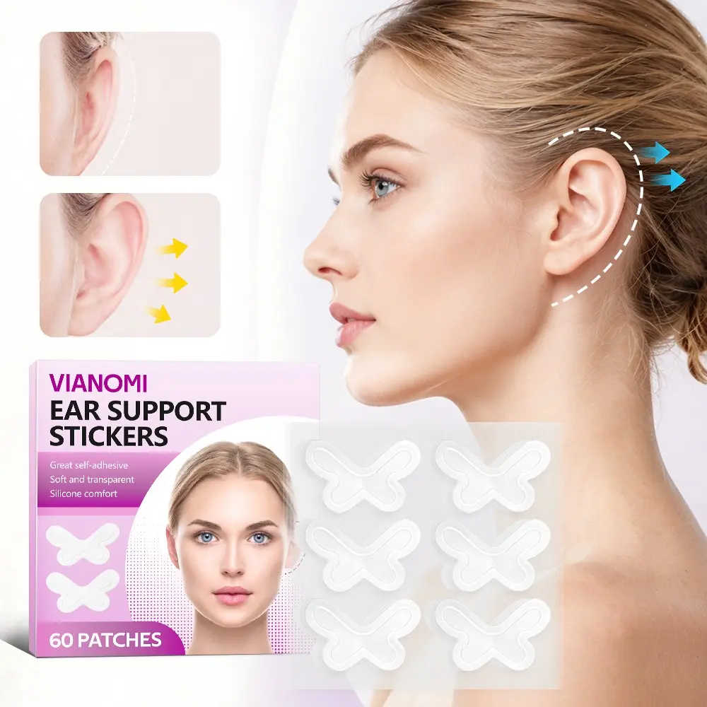 60 Patches Ear Support Tape, Self-Adhesive Ear Support Lift Stickers, Clear Ear Styling Patches for Visual Slimming, Photography Beauty Accessories for Women, Invisible Ear Support Stickers, Makeup Tool, Make Up Tools
