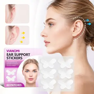 60 Patches Ear Support Tape, Self-Adhesive Ear Support Lift Stickers, Clear Ear Styling Patches for Visual Slimming, Photography Beauty Accessories for Women, Invisible Ear Support Stickers, Makeup Tool