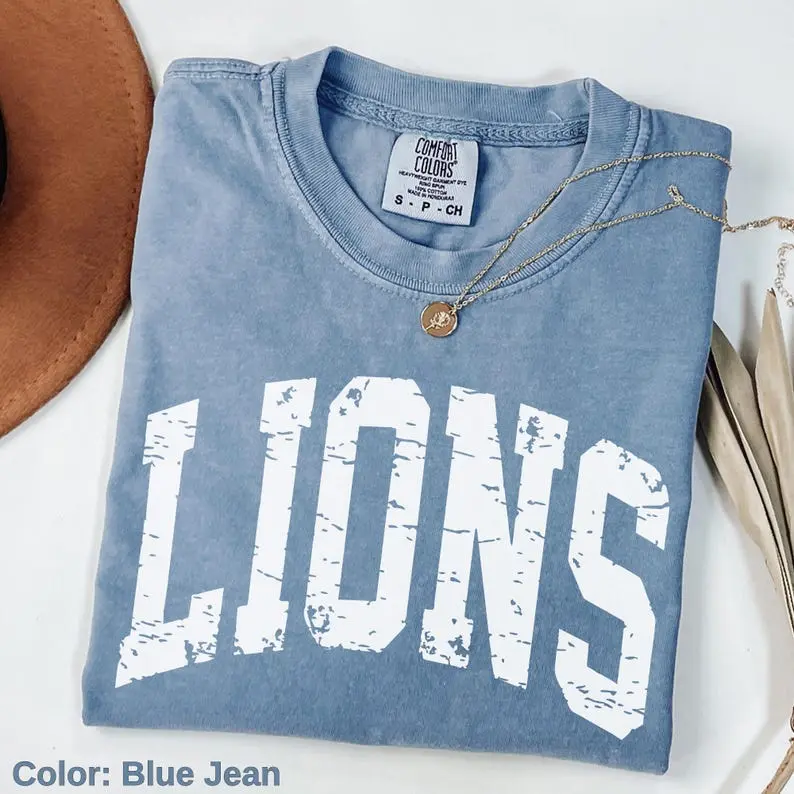 Vintage Lions Shirt, Comfort Colors Lions Game Day Shirt, Lions Mascot Shirt, Teacher Sports Shirt, Tailgate Football Tee, College Spirit