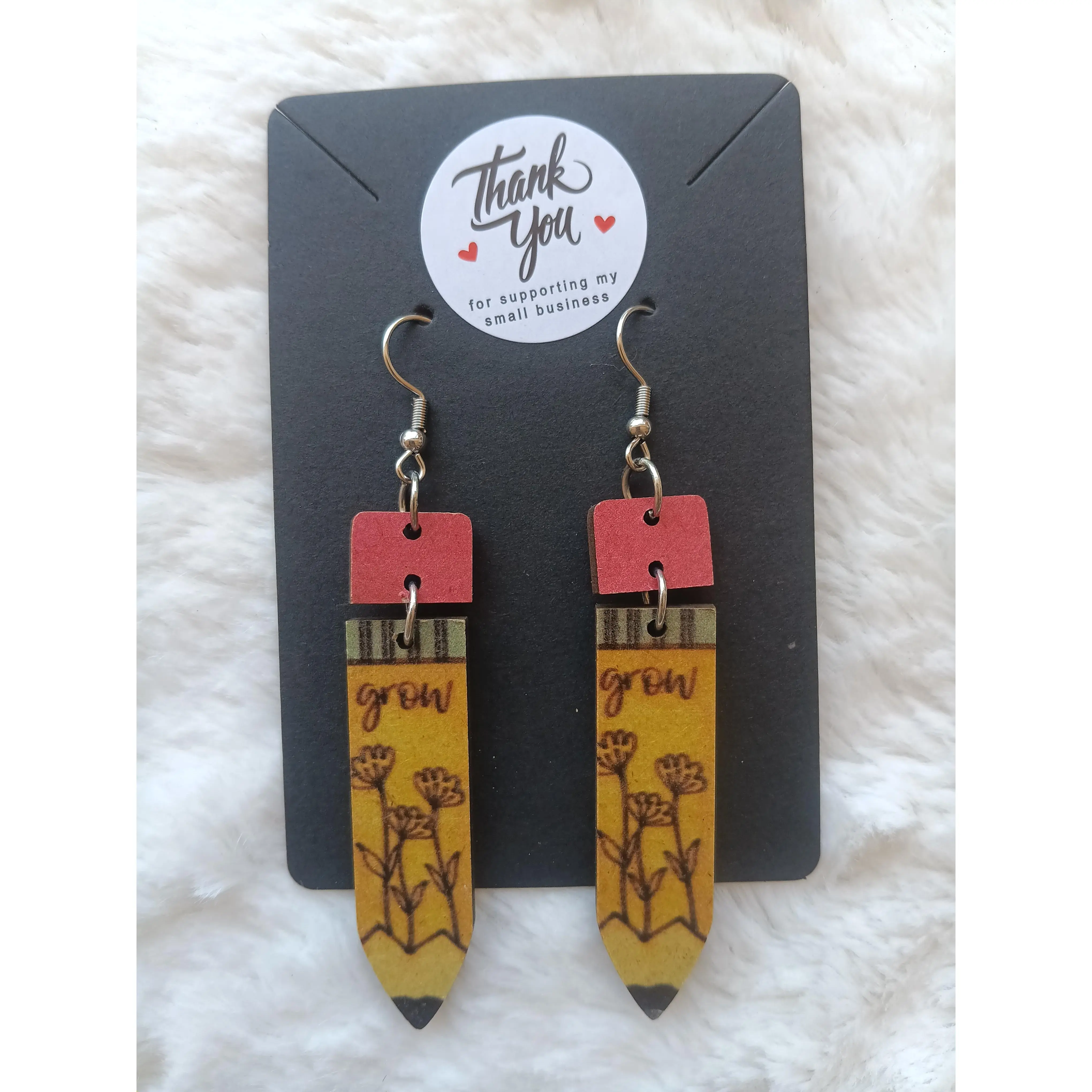 Cute Dangle Pencil Earrings