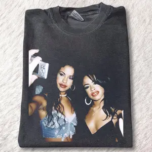 Vintage Aaliyah And Selena Graphic Tee - Aaliyah And Selena Merch - Album Cover - 90s R&B - Printed Graphic Tee For Gift - Music Shirt - Top Menswear Womenswear Streetwear