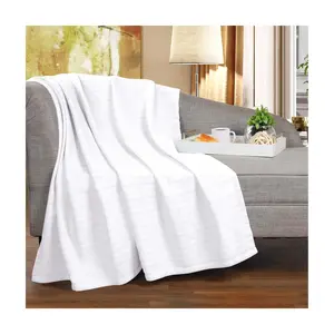 Superior Clara Cotton Textured Striped Woven Blanket, Throw