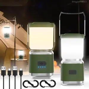 Portable Camping Lantern Rechargeable -4inch, 2000LM LED Camping Lights Lantern with Redlight&20Hours Runtime& Stepless Dimming, Hurricane Emergency Lights for Power Outages, Waterproof Camping LampBHaulofFame1