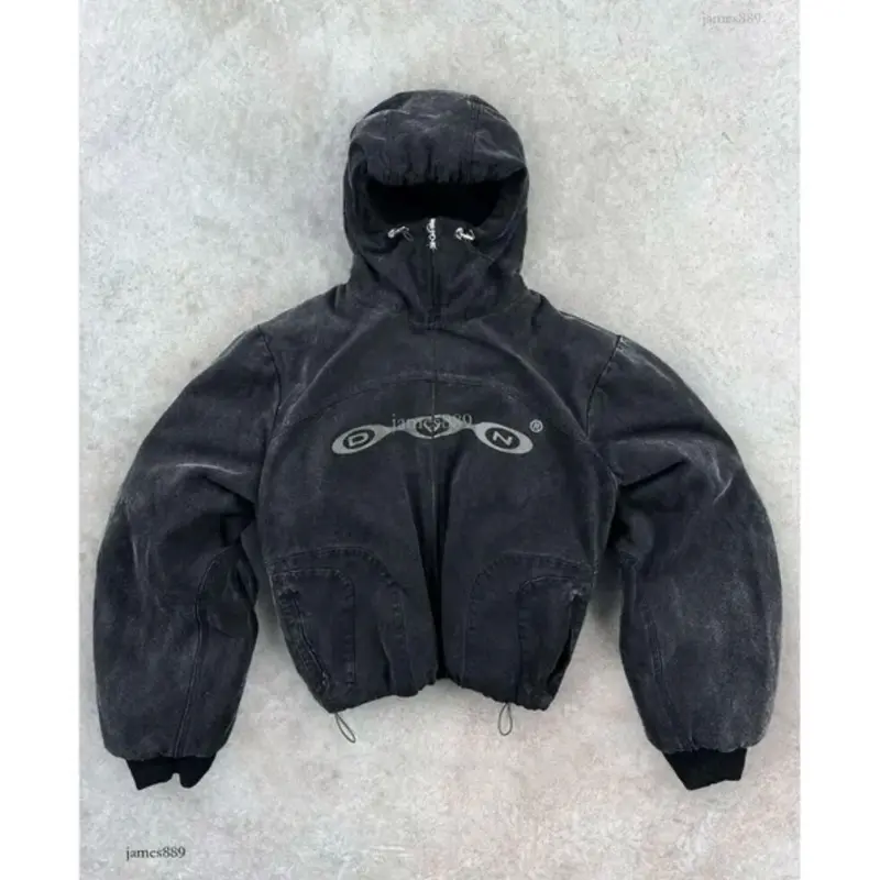 Black Washed Puffer Jacket – Oversized Streetwear.