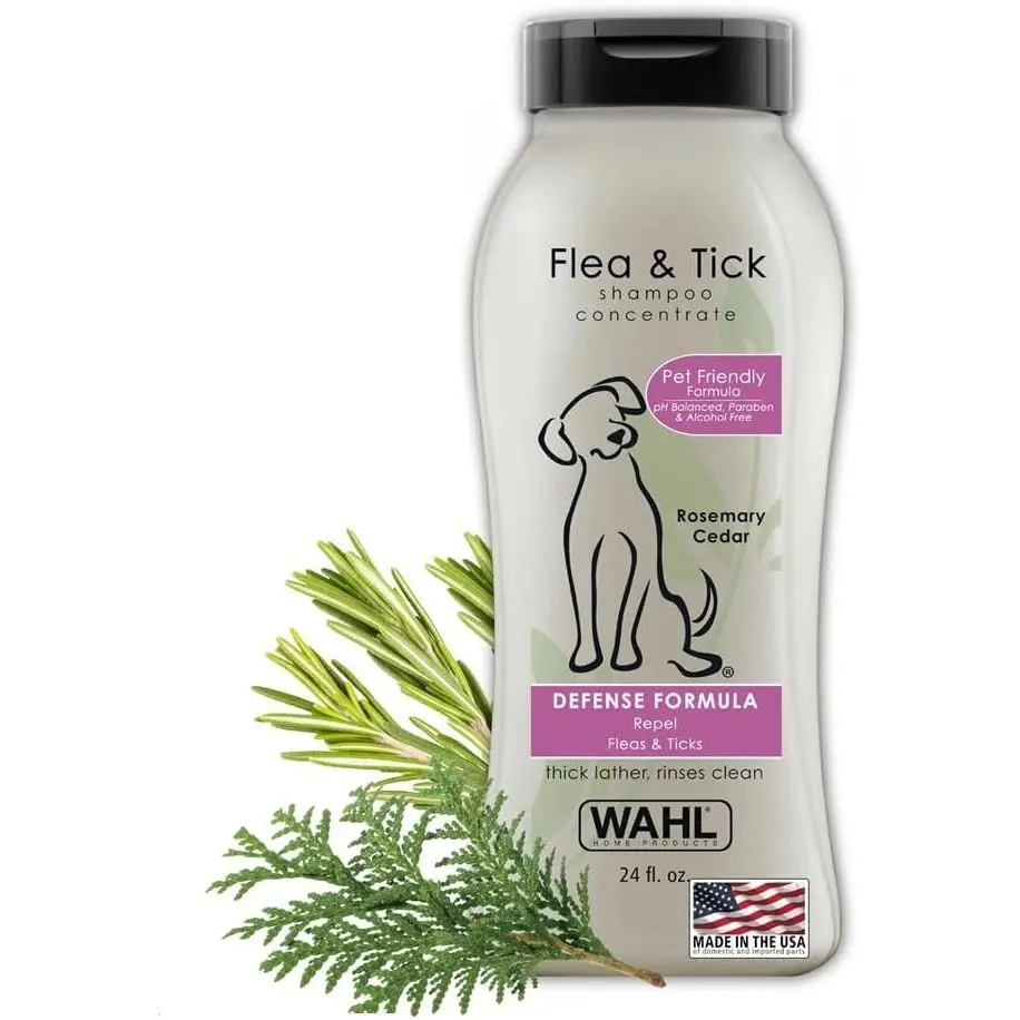 Flea and Tick Repellent Dog Shampoo - 24 oz Defense Formula with Rosemary and Cedar Scent Professional
