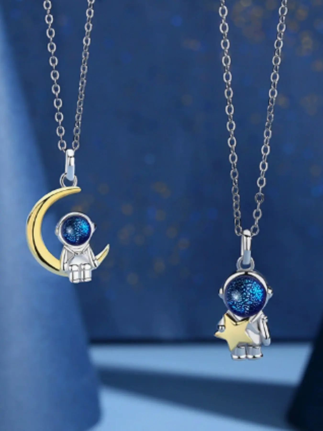 Space Man Necklace Cartoon Pendant Valentine's Day Gift Trendy Style Clavicle Chain Astronaut Couple Necklace