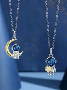Space Man Necklace Cartoon Pendant Valentine's Day Gift Trendy Style Clavicle Chain Astronaut Couple Necklace