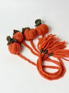 Handmade Crochet Pumpkin Bookmark