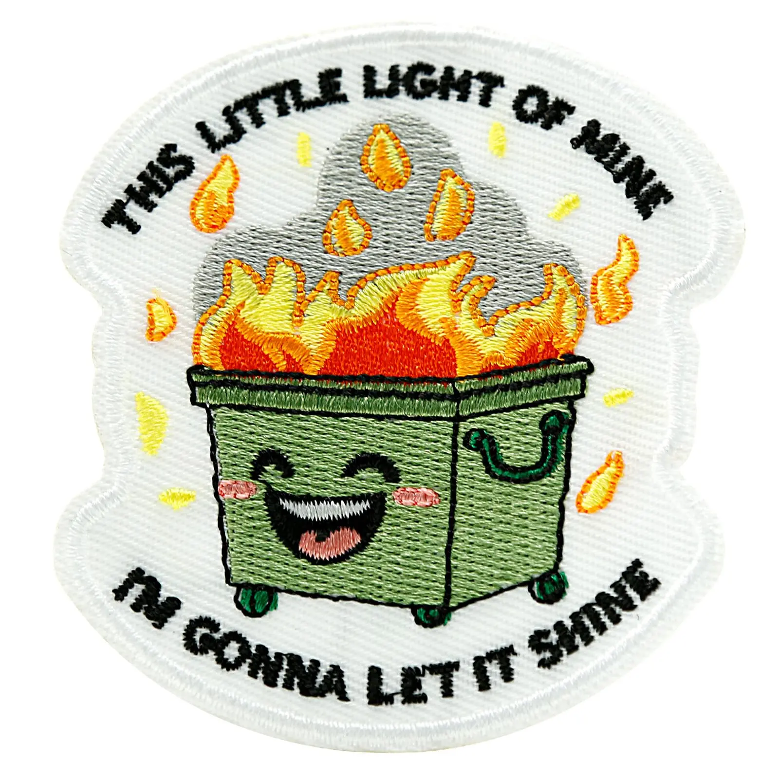 1 Count THIS LITTLE LIGHT OF MINE I'M GONNA LET IT SHINE Funny Dumpster Fire Meme Patch, Embroidered Iron on Patches, Unique Embroidery, Embroidery Craft, Morale Patch for Backpacks, Dog Harnesses, Vests, Trucker Hats, Iron on Embroidery