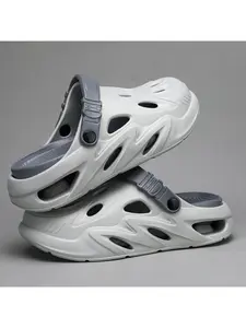 Trendy Mecha-Inspired 2-Way Clogs | Thick-Sole Breathable Sandals with Adjustable Heel Strap