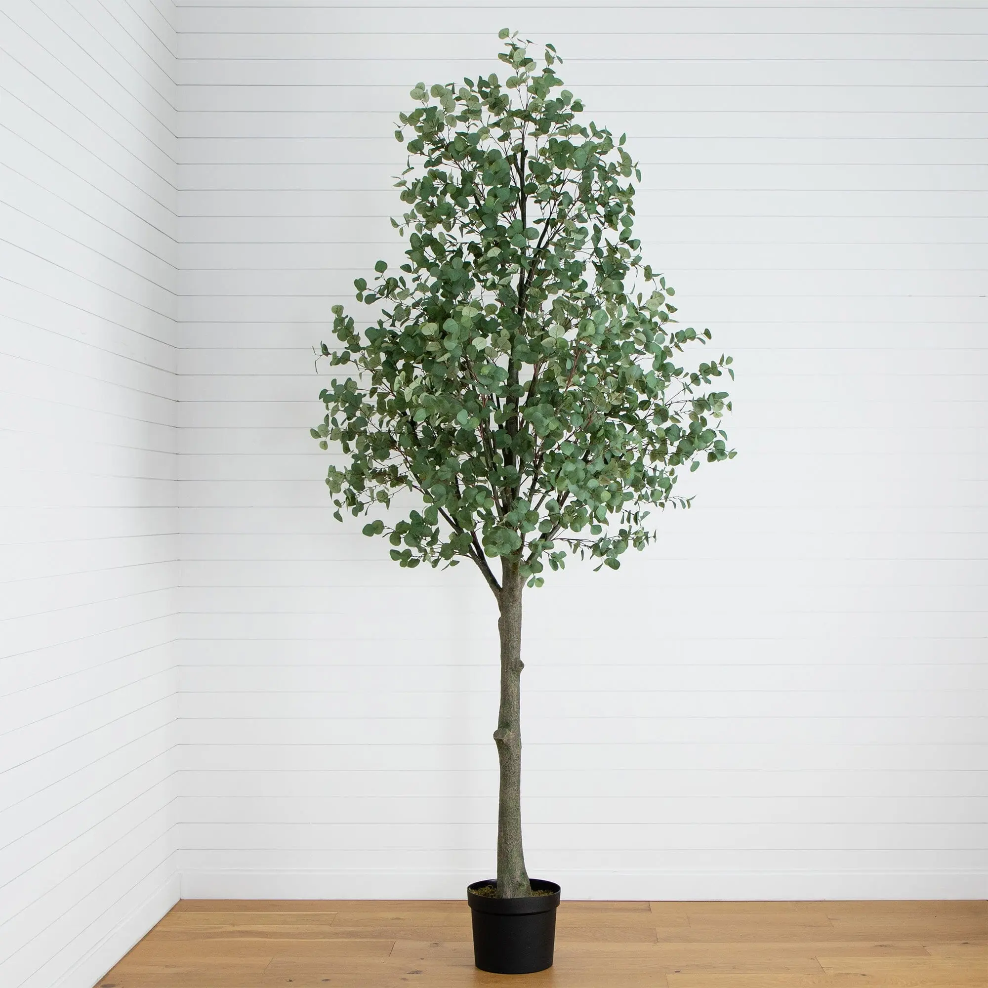 12’ Synthetic Eucalyptus Tree, Decorative Potted Fake Plant for Home Decor, Indoor-Outdoor Use, Nursery Suitable Home Supplies
