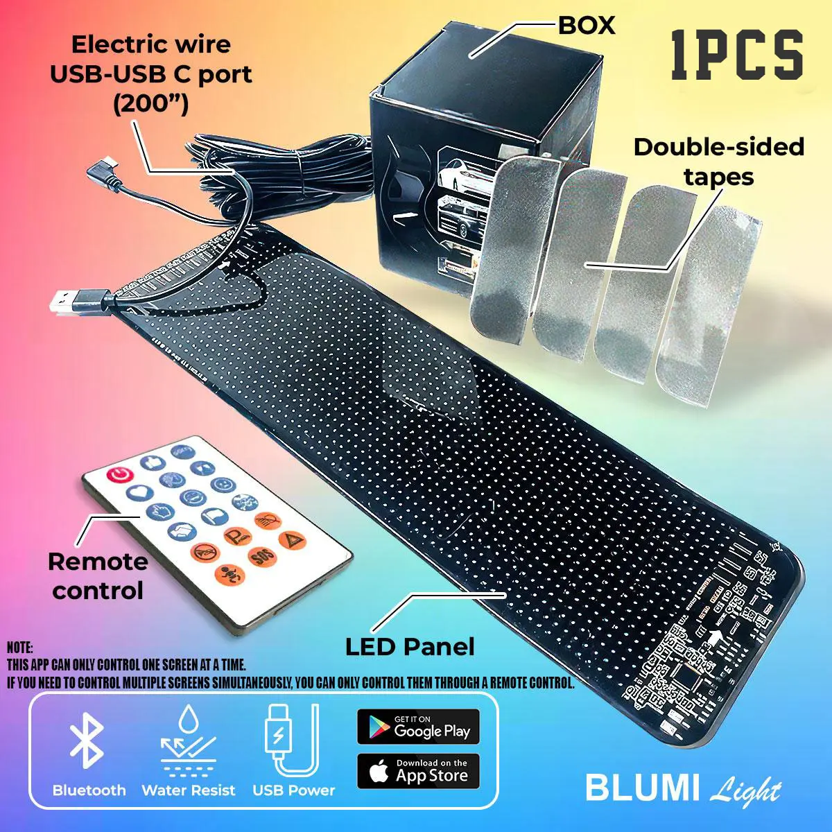 LED Smart Light Upgraded Intelligent Large Scale Flexible LED Display Screen, Comes with Massive Material Display Soft Screen, Bluetooth Application Control, DIY Text, Images, Animation, Latest Store Signs, Cake Shop