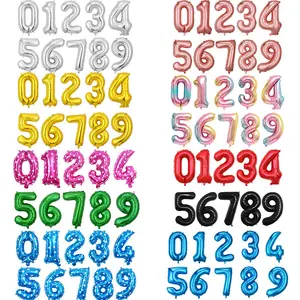 Number 0-9 Balloon, 16 Inch Aluminum Foil Balloon, Letter Balloons, Birthday Party Balloon, Party Decoration Supplies for Birthday, Graduation, Wedding