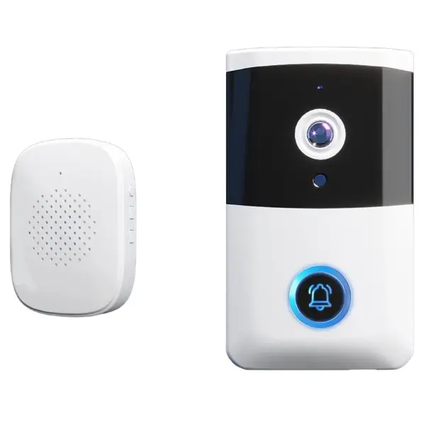 Smart Wireless Video Doorbell Camera with 2.4G WiFi, Remote, Battery Operation, 2-Way Audio, Night Vision, 38 Ringing Tones for Home Security (Home Improvement Door Alarm Device)