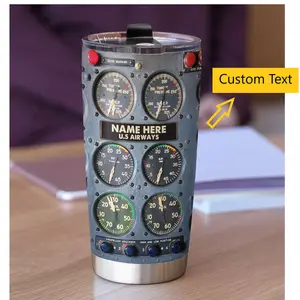 Personalized Tumbler, Pilot Tumbler Gift, Pilot Gift, Custom Name Pilot Tumbler, Panel Tumbler, Aviator Gift, Airline Mechanic, Gift For Him