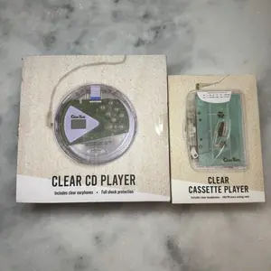 Clear Tech CD & Cassette Player Bundle Transparent Y2K Retro Walkman Set NEW
