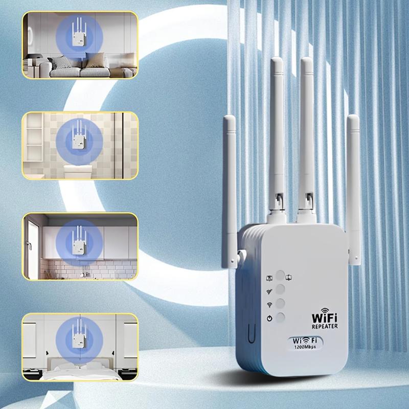 WiFi Extender 2026, AC1200 Dual Band (5GHz/2.4GHz) Signal Booster, Covers 10,000 sq. ft & 50 Devices, Repeater with Ethernet Port for Home, Gifts