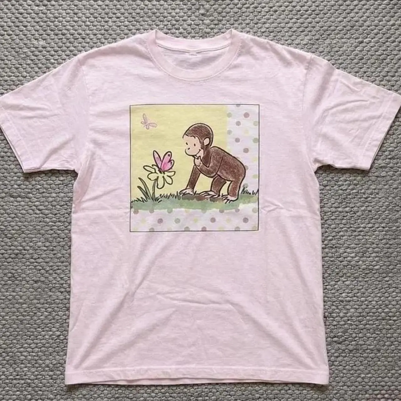 Curious Monkey monkey flower Vintage y2k Inspired Baby Tee,  aesthetic graphic tshirt, summer tee, 90s,y2k