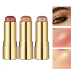 3-in-1 Makeup Stick Set Including Blush, Eyeshadow & Highlighter, Multi-Function Lazy Stick, Easy Contouring & Brightening Glow, Beginner-Friendly for Quick Daily Makeup