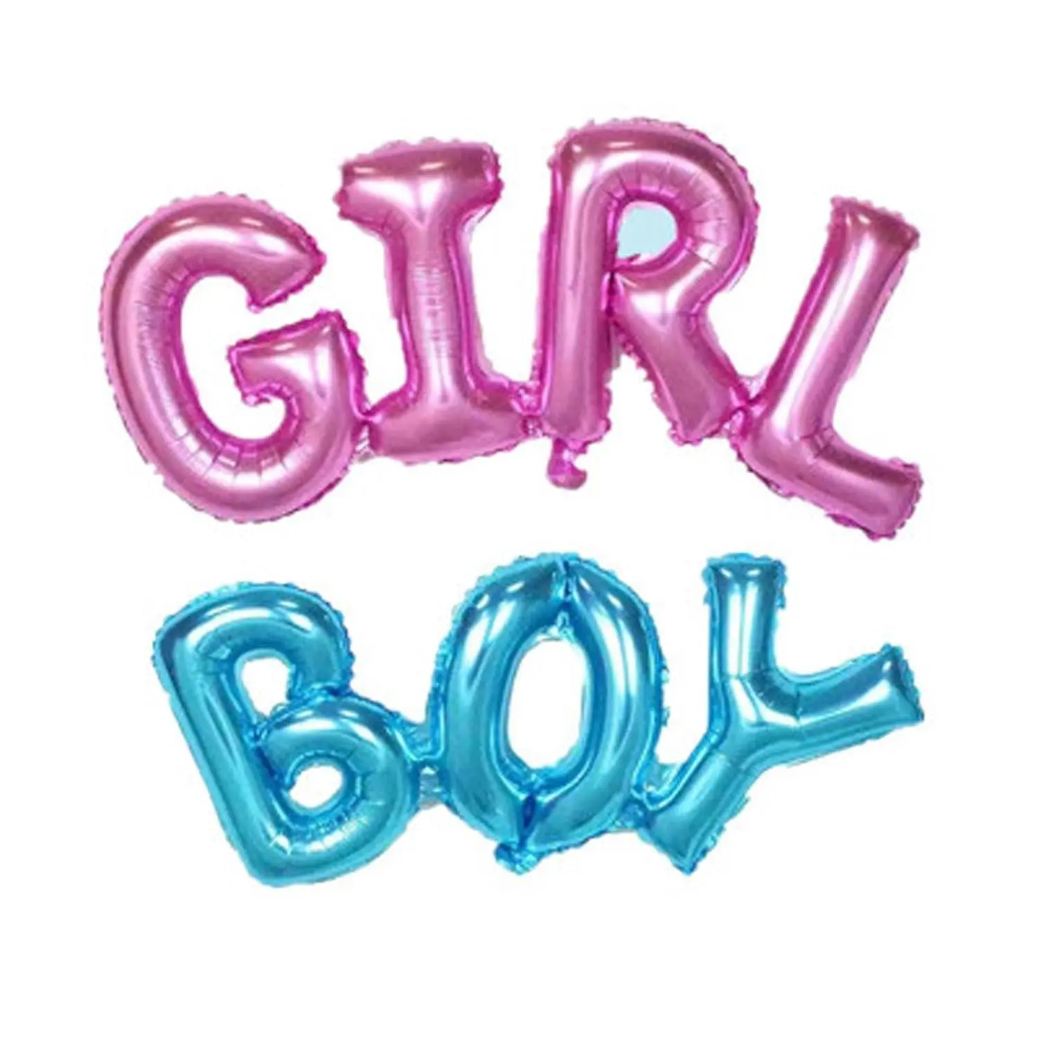 2 Pcs Boy Girl Letter Balloons, 40"*14"Inch One-Piece Alphabet Baby Foil Balloons For Baby Birthday Party Decorations