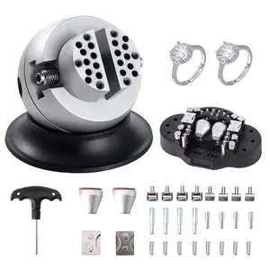 VEVOR Ball Vise, 3" Engraving Setting Tool, 360 °   Rotation Engraving Block Vise, 30 PCS Attachment Jewelry Engraving Block Tools Standard Block for Gemstone Inlay and Small-Scale Engraving