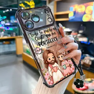 Bible Verse Aesthetic Christian Pattern Phone Case for iPhone Samsung Galaxy 17Pro Max Air 16 15Plus 14 13 12 11 S26 S25 S24 S23 S22 Cases, Shockproof Drop, Protection Durable, Religious Faith Pattern Durable Bumper with Lanyard Art.