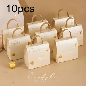 10 Floral Gift Boxes, Portable Leather-Like Paper, Perfect for Birthdays, Weddings, Celebrations, Party Favors, Graduation Decor