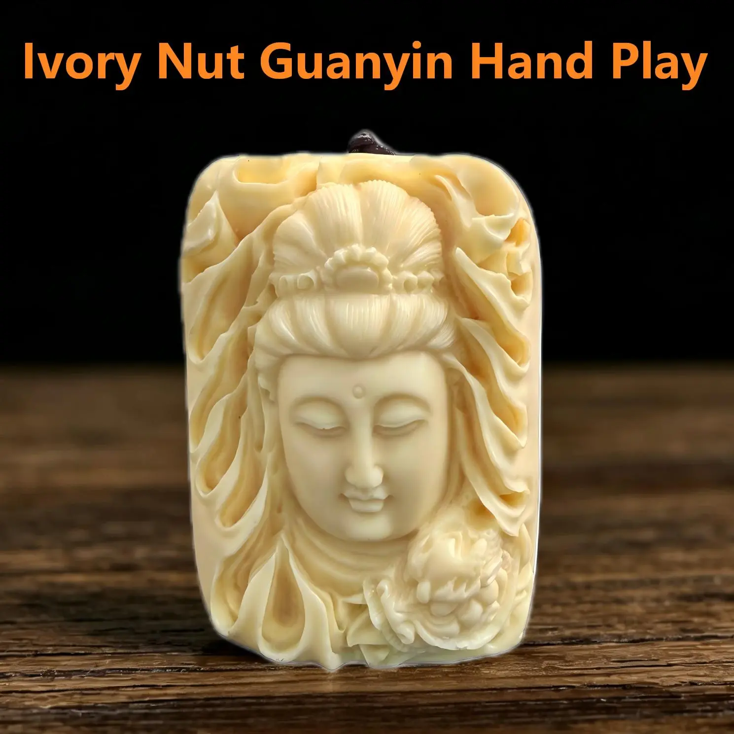 Hand-Carved Guanyin Plaque - Compact Rectangular Asian Spiritual Culture Seal Carving Collectible, Religious Decor, Pocket Ornament, Goddess of Mercy Amulet, Spiritual Decor, Religious Collectibles