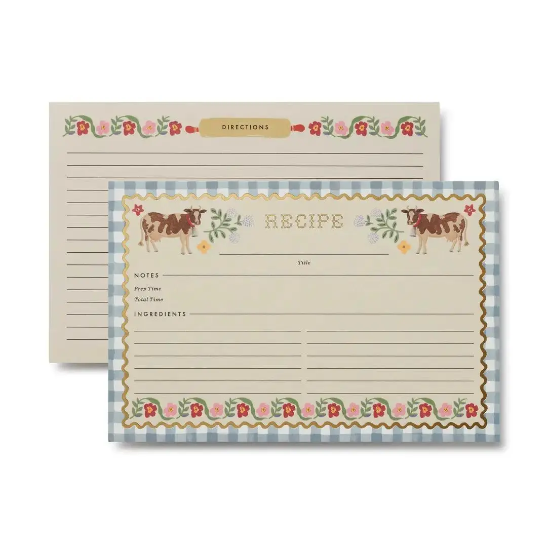Pack of 12 Home Sweet Home Recipe Cards