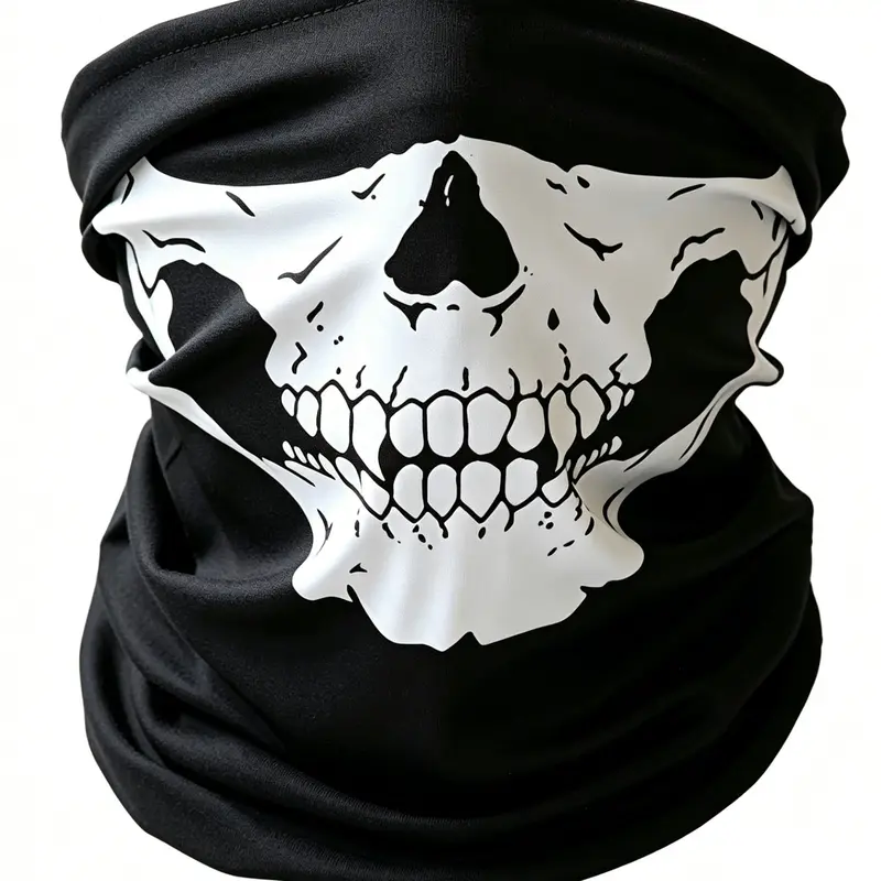 Halloween Skull Mask, Seamless Neck Gaiter, Neck Face Covering and Full Balaclava, Motorcycle Face Cover, Outdoor Sports Magic Scarf, UV Protection, All Seasons