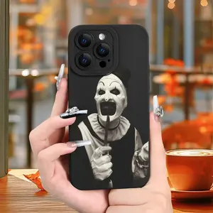 Halloween Horror - Black And White Clown - for iPhone 17 16 15 14 13 12 11 Pro Max Plus - Black TPU Soft Case. The Case Provides Good Protection And Trendy And Novel Patterns, Suitable for Boys And Girls, Suitable for Halloween/Christmas/Autumn A