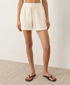 Women's Organic Coastal Double Gauze Curved Hem Short Women's Organic Coastal Double Gauze Curved Hem Short