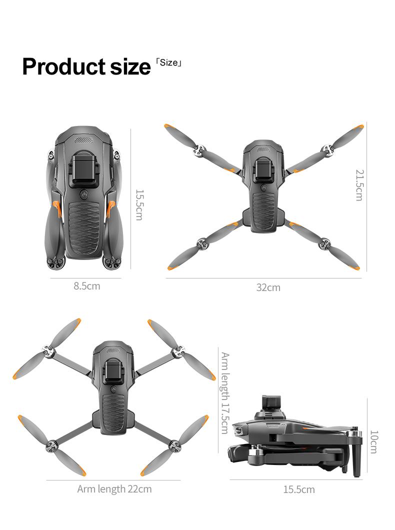 YCMDCGIE 4K ESC Camera Drone with Brushless Motor, Upgraded 4.5-Inch Screen, Foldable Drone, AI Obstacle Avoidance, GPS Smart Return, Gesture Photography, Intelligent Follow, Custom Waypoint Flight, Dual Battery with 50 Minutes Endurance