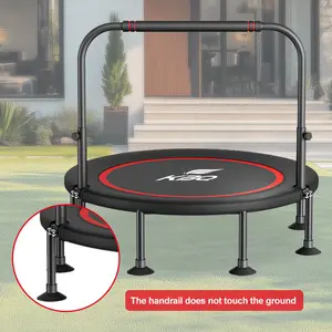 14/5000  Circular folding fitness trampoline with safety railing