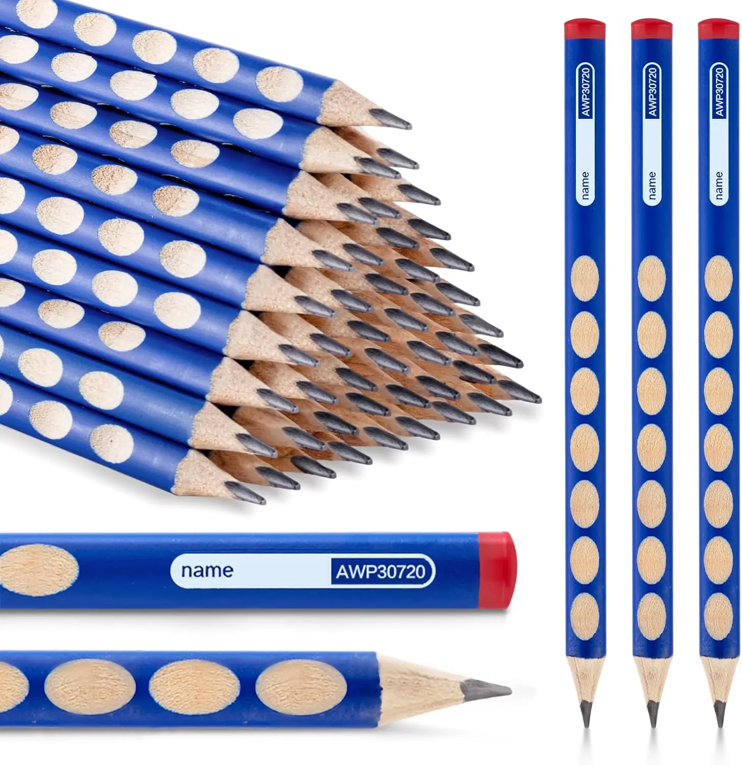 30 count Triangular Pencils, 2B Pencils with Grip Correction, Wooden Graphite Pencils, Pre-Sharpened Break-Resistant, Suitable for Writing, Drawing, and Sketching