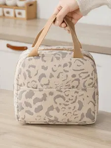 1pc Ink-Pattern Thickened Insulated Lunch Bag – Multi-Color Fashion Lunch Box Tote for Office, School, Picnic & Beach, Also Functions as Toiletry & Makeup Storage -Cute & Practical for Women, College, Camping & Travel