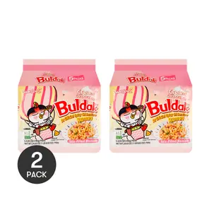 2Packs SAMYANG Buldak Noodles Cream Carbonara Hot Chicken Flavor Stir-Fried Ramen - 5 Packs* 4.93oz/Pack【Trending on TikTok】