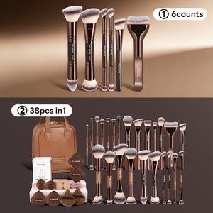 MAANGE 6pcs Makeup Brush Set, Foundation Brush Contour Brush Concealer Brush Tapered Brush Nose Contour Brush Eyeshadow Brush Blending Brush Smudge Brush Detail Brush, Quality Cosmetic Brushes for Flawless Application, Makeup Accessories Gifts