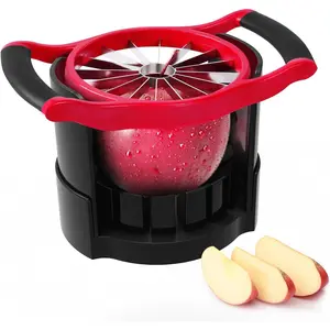 [Upgraded] 5.12 Inch Large Apple Slicer, Cut 16 Thin Slices All the Way Through, HEAVY - DUTY Stainless Steel Apple Corer & Slicer for Fruits & Vegetables - Dishwasher Safe Kitchen Utensils Blade Sturdy