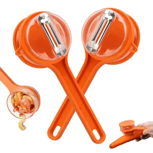 Fruit and Vegetable Peeler with Storage Box,Peeler with Container, Vegetable Peeler with Catcher, Easy to Clean Double-Sided Stainless Steel Multi-Function Peelers for Home Kitchen